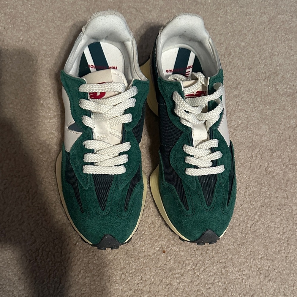 New Balance Green and White Athletic Shoes